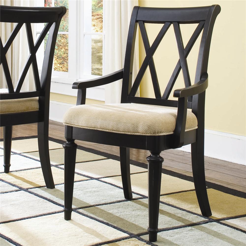 American Drew Camden Dark Arm Chair with CutOut Back Stoney Creek